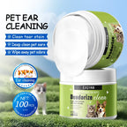 Pet Ear Cleaning Wipes 100PCS with Chamomile Extract Aloe Salicylic Acid, Remove Earwax Tear Stains for Dogs Cats