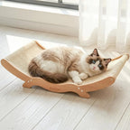 Large Cat Scratcher Lounge with Sisal Pad & Wooden Hammock