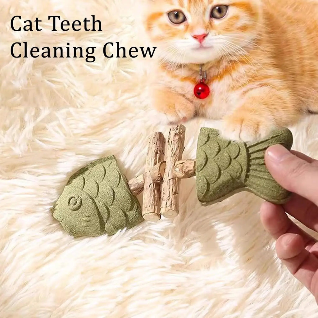 Textured Fishbone Chew Toy for Cats