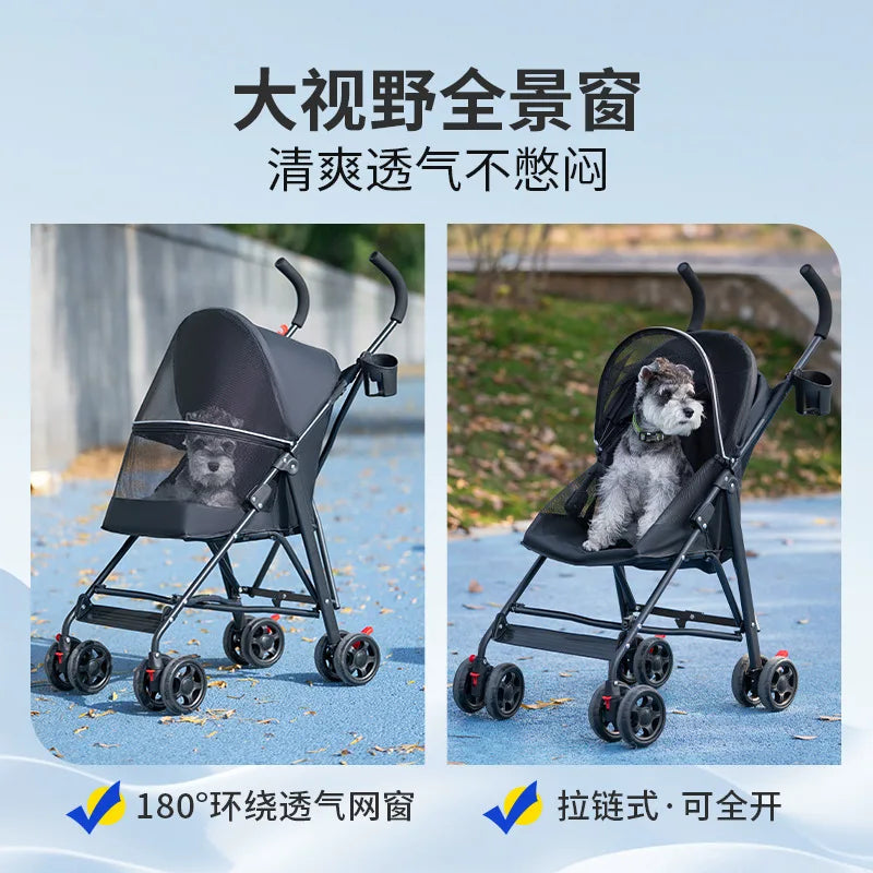 Pet stroller dog cat Teddy bear baby stroller small pet stroller lightweight foldable dog cat supplies for outdoor travel