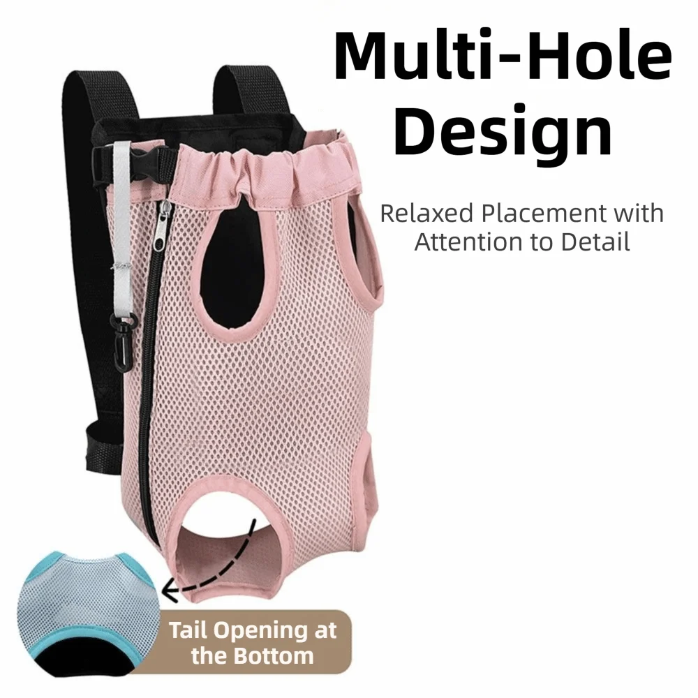 Breathable Mesh Double Shoulder Pet Front Carrier (Hands-Free, Portable)