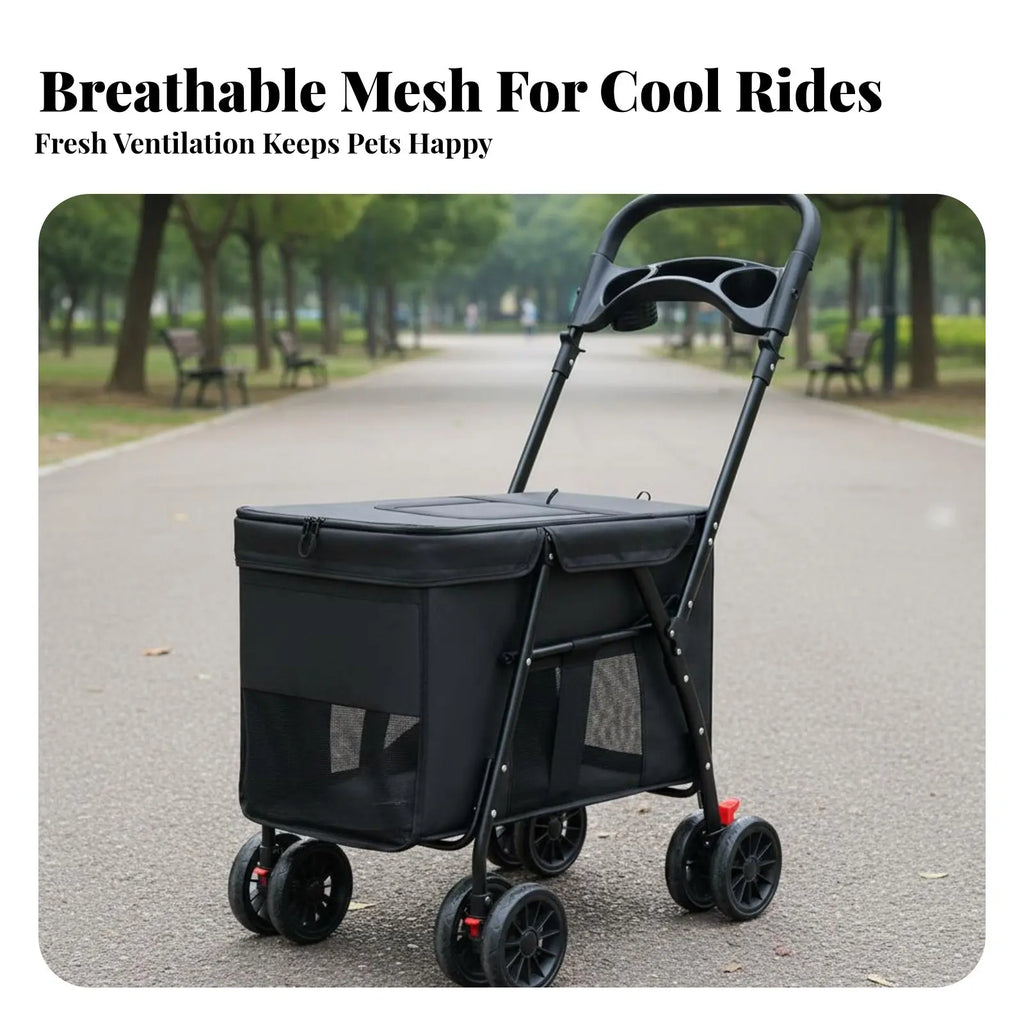 Foldable Dog Carriage Sturdy Oxford Material Large Pet Carrier Dog and Cat Carriage Lightweight Foldable Cat Carrier