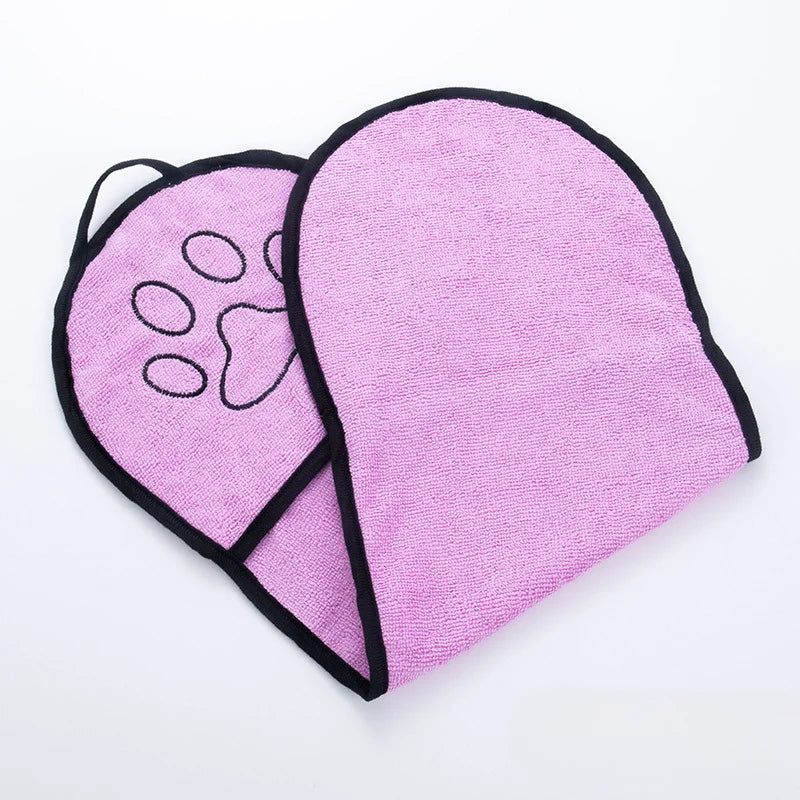 Soft Dog Bath Robe Towel Quick Dry Pet Towel Fiber Absorbent Cat Bath Towel Convenient Pet Cleaning Washcloth Dog Accessories