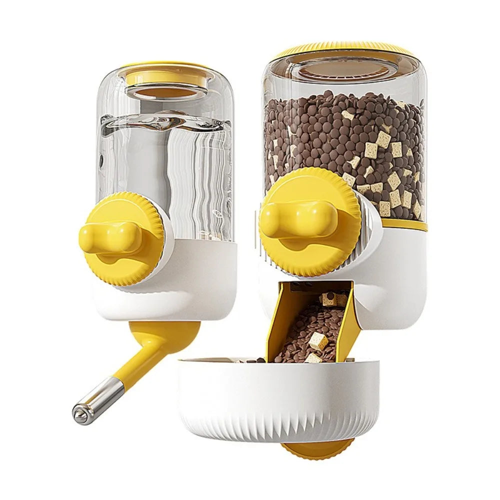 New Automatic Pet Feeder Plastic Detachable Cage Hanging Bowl Large Capacity Water Food Dispenser for Puppy Cats Rabbit