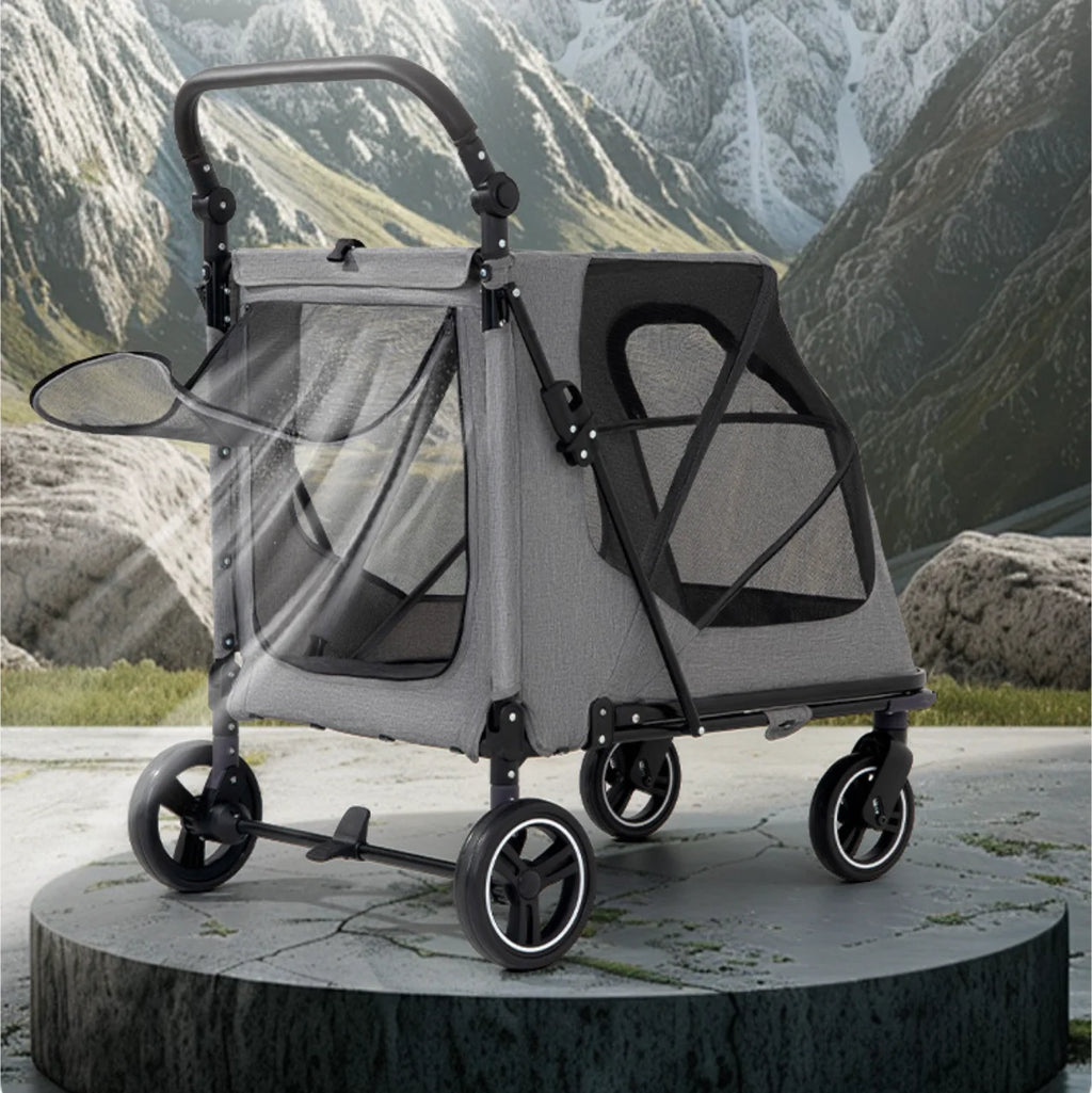 Comfortable Lightweight Acrylic Waterproof Breathable Durable Adjustable Secure Journeys Pet Stroller for Dogs Cats Small