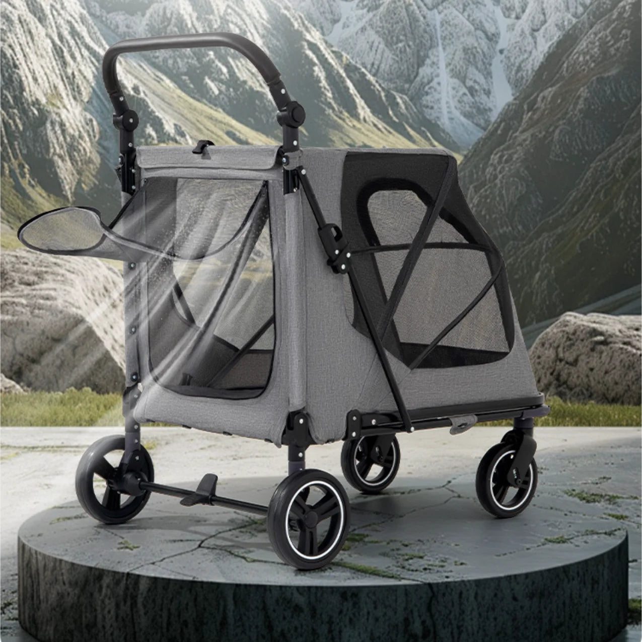 Comfortable Lightweight Acrylic Waterproof Breathable Durable Adjustable Secure Journeys Pet Stroller for Dogs Cats Small