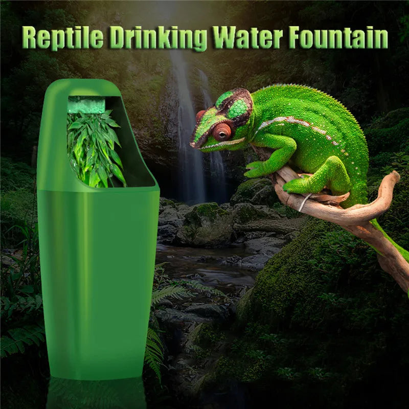 110V/220V Reptile Drinking Water Filter Fountain Green Feeding Chameleon Lizard ABS Dispenser Humidifier Reptiles Supplies