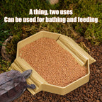 new Turtle Water Bowl Anti-Slip Reptile Pool Dish 2-in-1 Stain-Resistant Turtle Bathing And Feeding Tub For Snake Gecko Tortoise