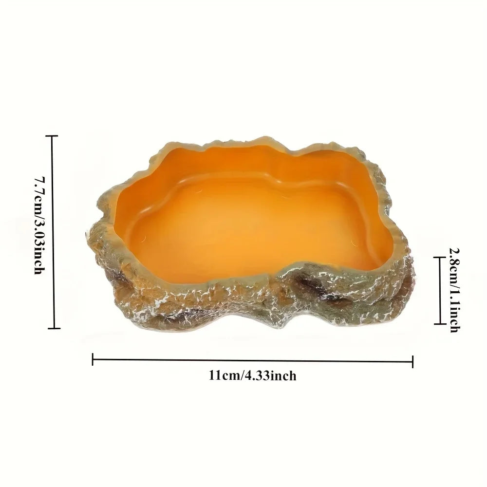 1PC Reptile Water Bowls Terrarium Plate Reptile Feeder Amphibian Feeding Bowl for Frog Chameleon Tortoise Bearded Dragon Turtle