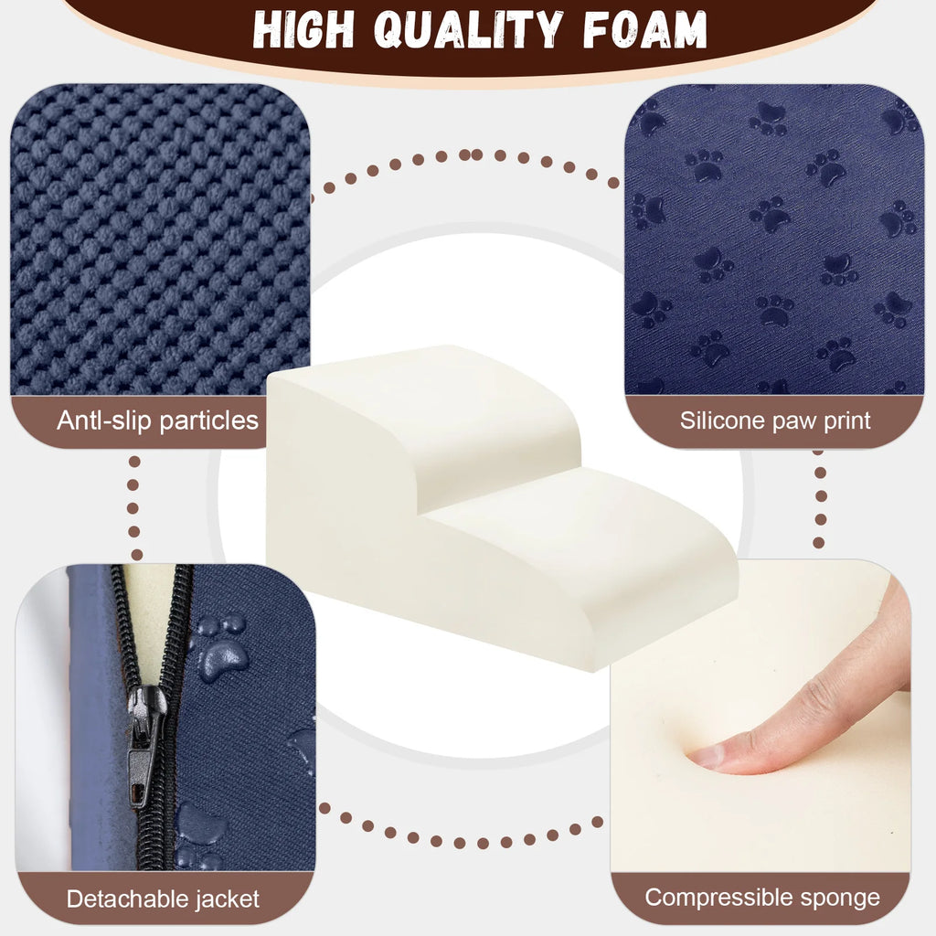 2-in-1 Foam Dog Stairs & Ramp, Extra-Wide Non-Slip (Orthopedic)