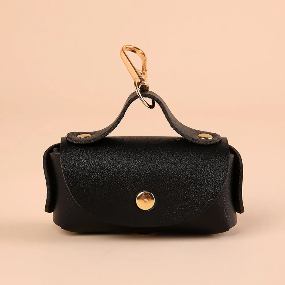 Leather Pet Waste Bag Dispenser (Keychain, Multi-Color, Lightweight)