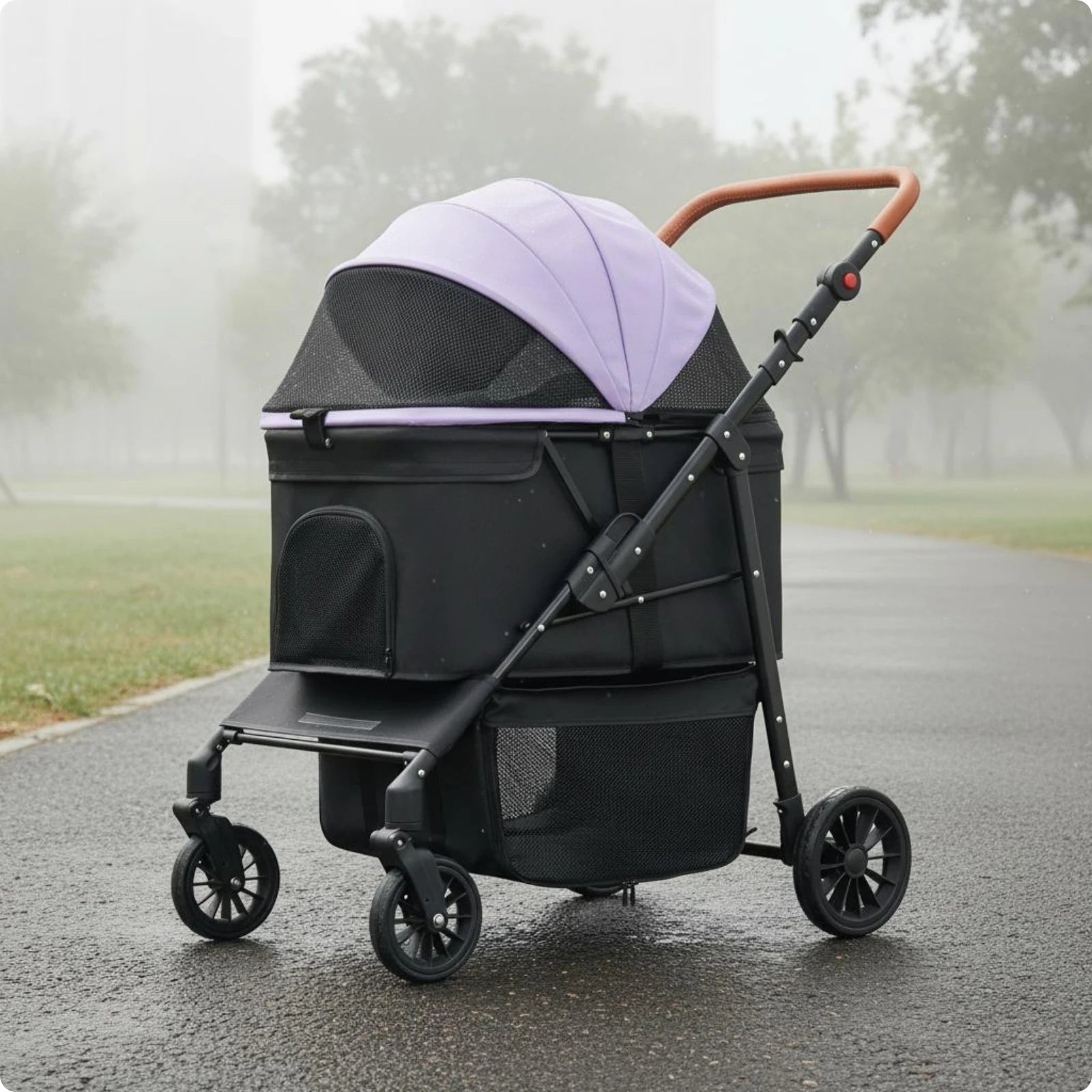 Foldable Pet Stroller Multi-Function Foldable Dog Stroller Large Dog Wagon Breathable Mesh Window Pet 360-Degree rotation°