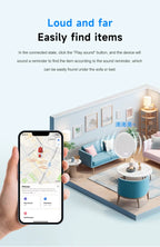 Apple Find My MFi Bluetooth Tracker Tag for Keys, Earbuds, Luggage & Pets (iOS)
