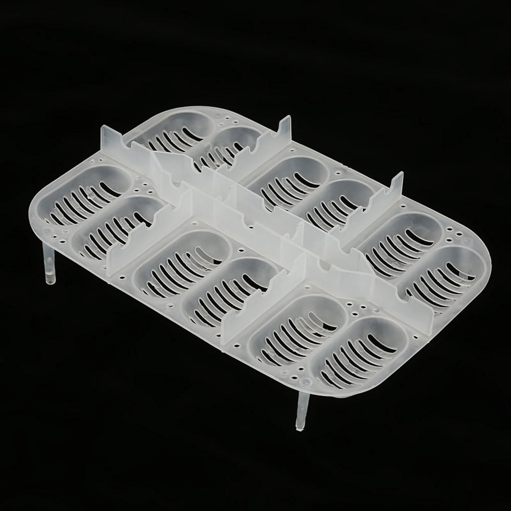 12 Grids Snakes Gecko Lizards Reptiles Eggs Incubator Tray Hatcher Box with Thermometer(the color of the thermometer is random)