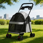 Hot Sale Popular Small Dog Foldable Pet Stroller Featuring a Convenient Pet Dish for Your Furry Friend