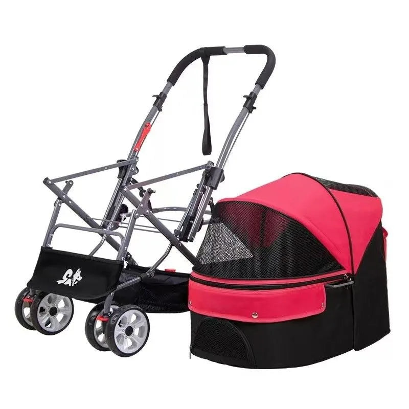 3 in 1 Folding Pet Stroller Detachable Carrier for Medium Dogs Small Dogs Cats  dog car seat  dog carrier