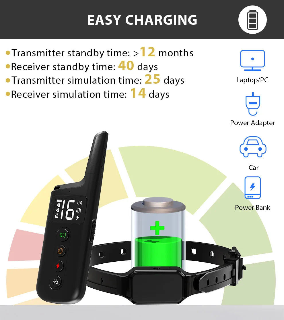 Long-Range Rechargeable Dog Training Collar (500m)
