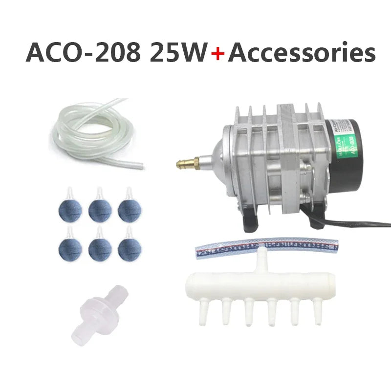 Electromagnetic Aquarium Air Pump (ACO-208/308/318, Koi Pond Aerator, Portable Bubble Pump)