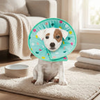 Sponge Padded Pet Recovery Ring Flexible Frame Light Weight Soft Protective Ring Skin Friendly Polka Dot Anti Lick Guard