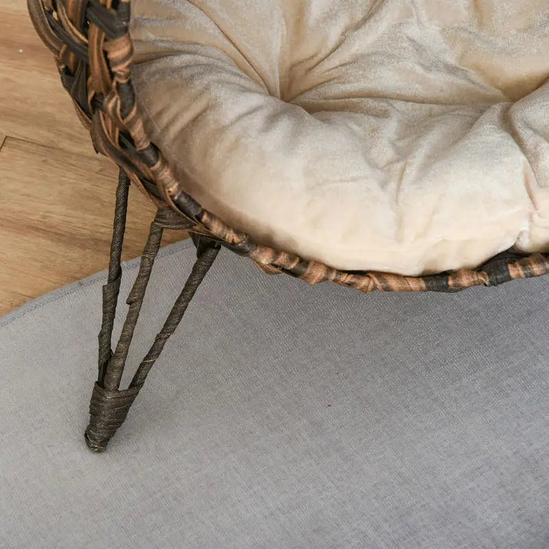 PawHut 20.5in Hand-Woven Banana Leaf Cat Bed (Brown)