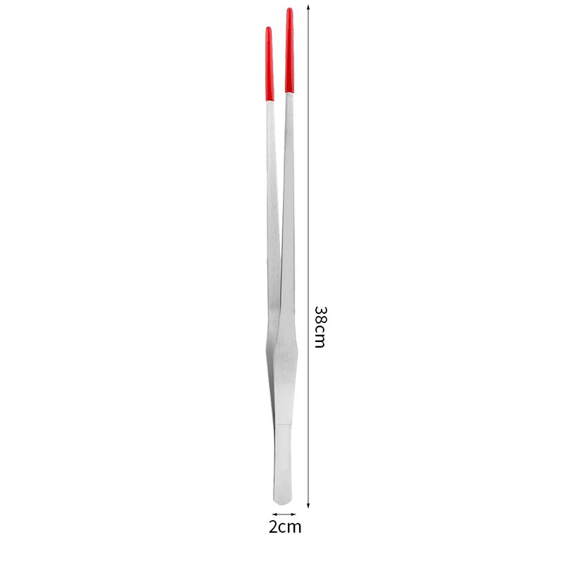 Stainless Steel Reptile Feeding Tongs With Rubber Tips Aquarium Aquarium Straight And Curved Tweezers Pet Feeding Accessories