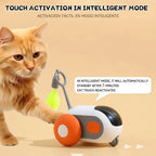 Rechargeable RC Smart Rolling Turbo Tail Cat Toy — Automatic Electronic Moving Car for Cats
