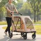 Foldable Dog Stroller Portable Foldable Pet Stroller Dog Wagon Large Size Rolling Carrier Breathable Mesh for Travel, Shopping