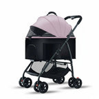 Foldable Pet Pet Transport Full Rotation Wheels Detachable Pet Carrier Pet Transport Lightweight Dog Cat Animal Carriage Storage