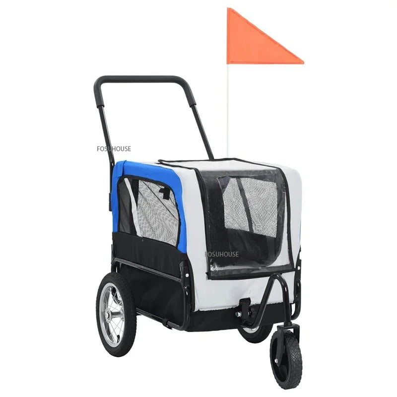 Modern Pet Stroller Large Capacity Foldable For Cat Dog Outdoor Travel Portable Tricycle Cycling Dual-purpose Luggage Pet Cart b