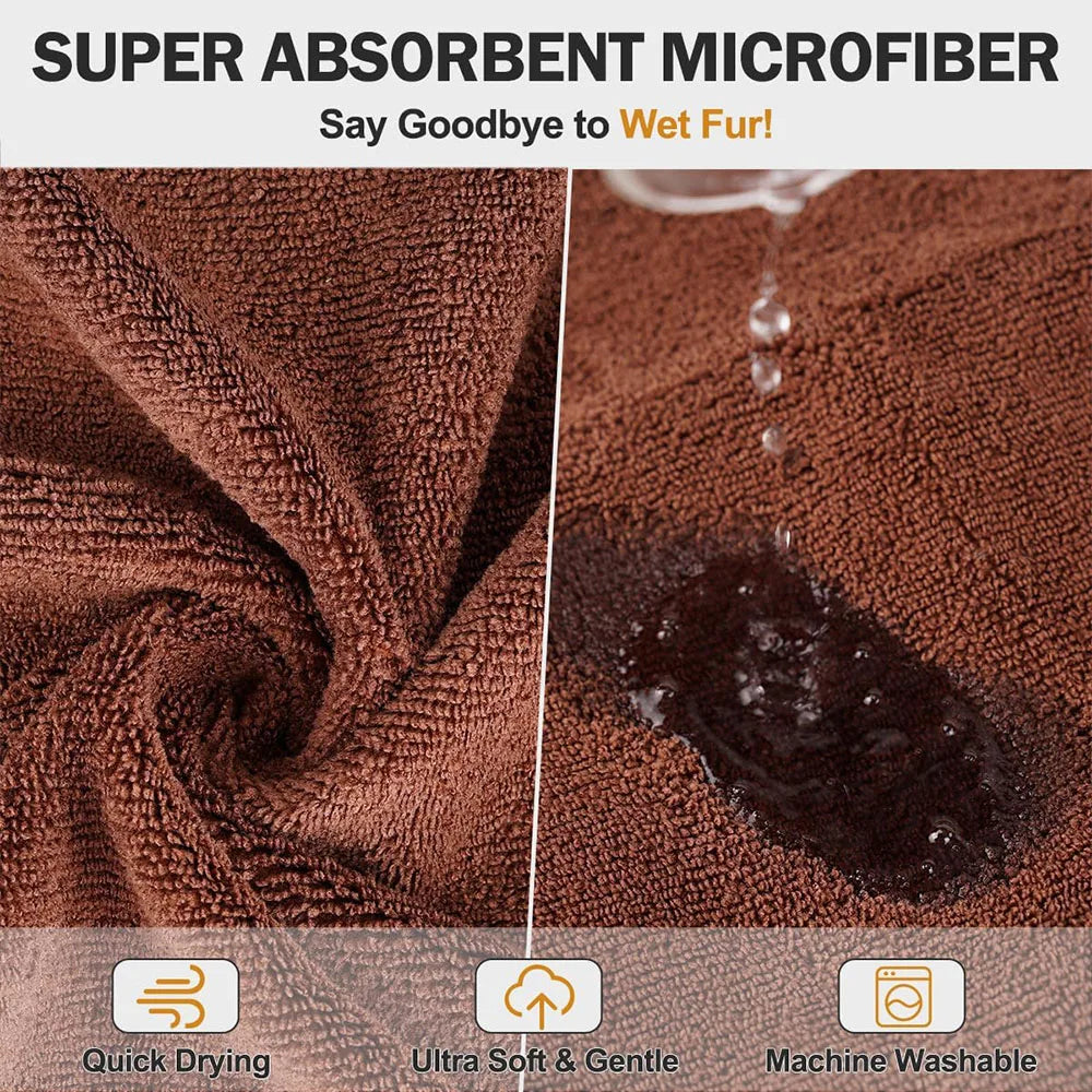 Dog Bathrobe Absorbent Pet Quick Drying Bath Towel Dog Bath Towel Large Small Dogs Clean Absorbent Bathrobe Full Body Wrap Cat