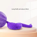 3-Pack Bouncing Caterpillar Cat Toy Wands — Bite-Resistant Rubber Ball with Tail for Kittens