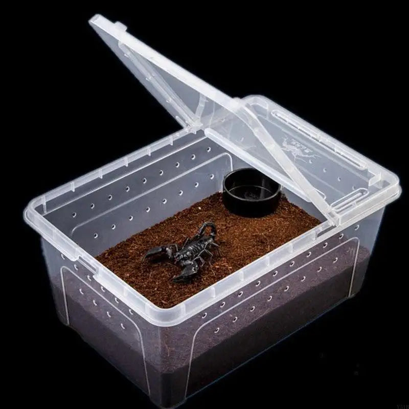 Y51B Portable Terrarium Habitat with Breathable Holes Mini Pet Houses for Spider for Frog Cricket for Turtle S