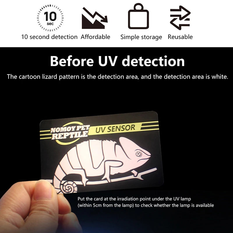 Reptile  Light Lamp Bulb Test Card UV Tests Paper Tester Meter Pet Supplies Turtle Ultraviolet Test Tool