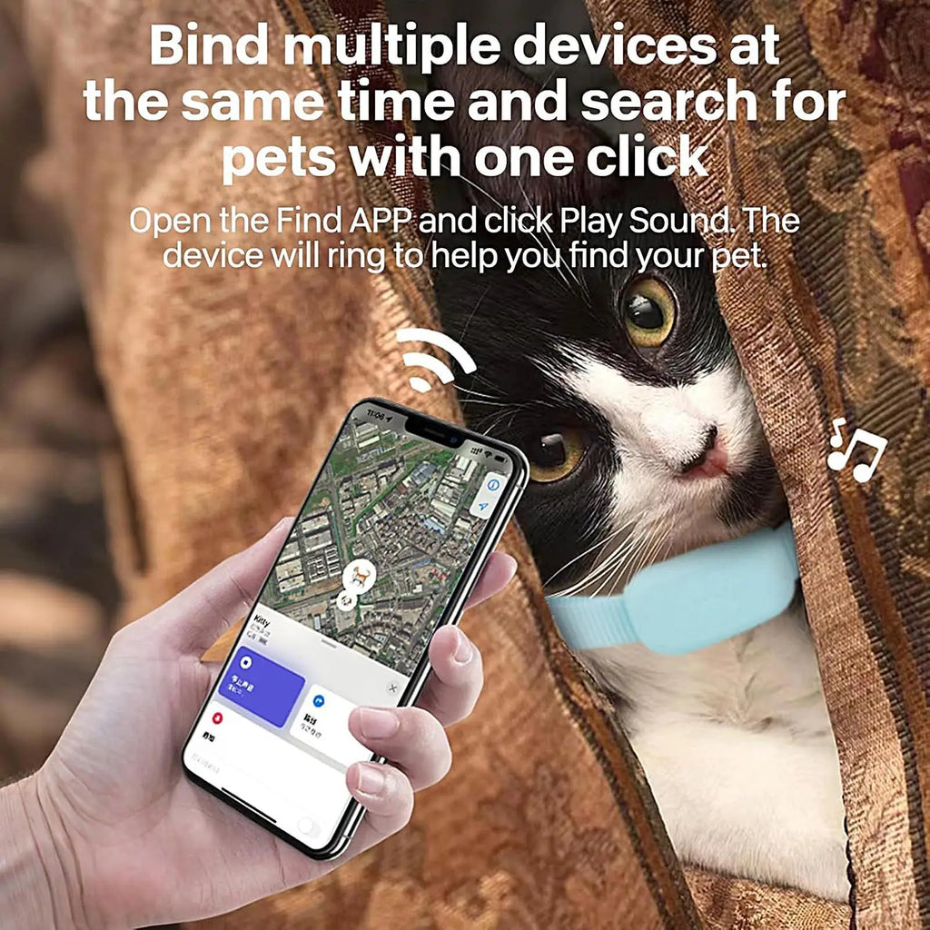 No-Subscription GPS Pet Tracker with Adjustable Collar - Long-Lasting Battery Locator for Puppies, Kittens & Dogs