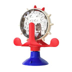Cat Treat Wheel Puzzle Feeder — Interactive Food Dispensing Toy for Indoor Entertainment