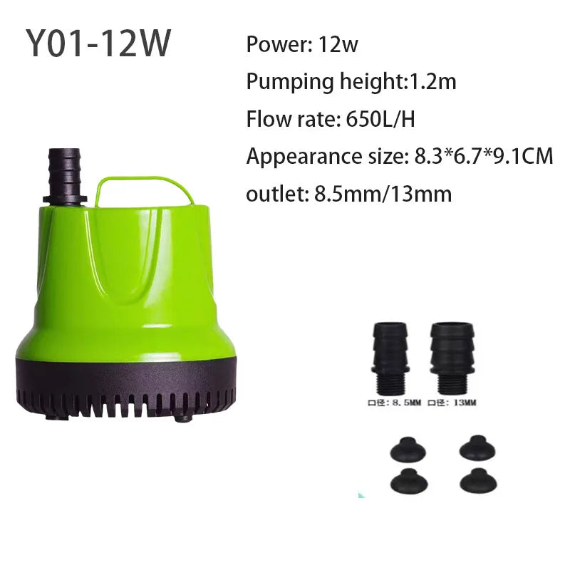 Submersible Water Pump for Aquarium, Pond & Hydroponics (Multi-Flow, Fountain Ready)