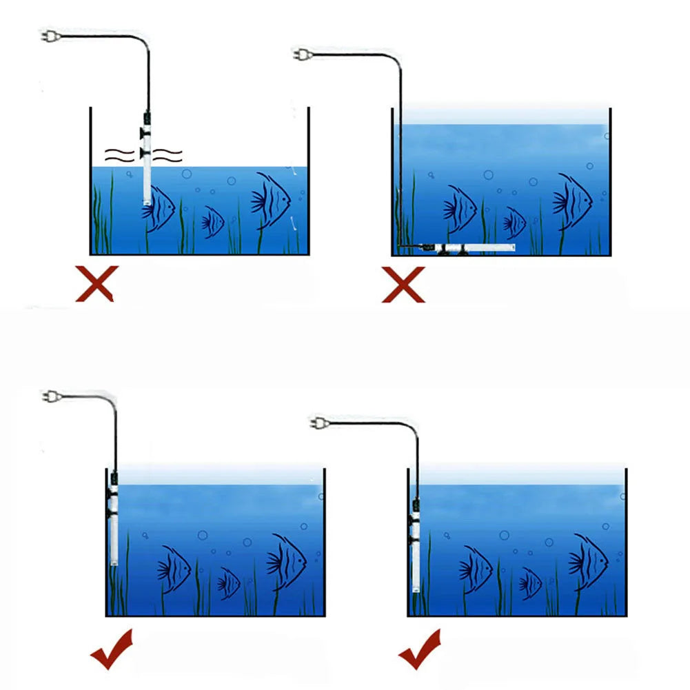 Adjustable Aquarium Heater Rod (110V–220V, Thermostat, Temperature Control, Submersible)