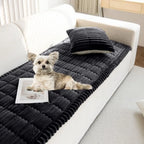 Faux Fur Plush Dog Couch Cover with Non-Slip Backing (3D Stripe)