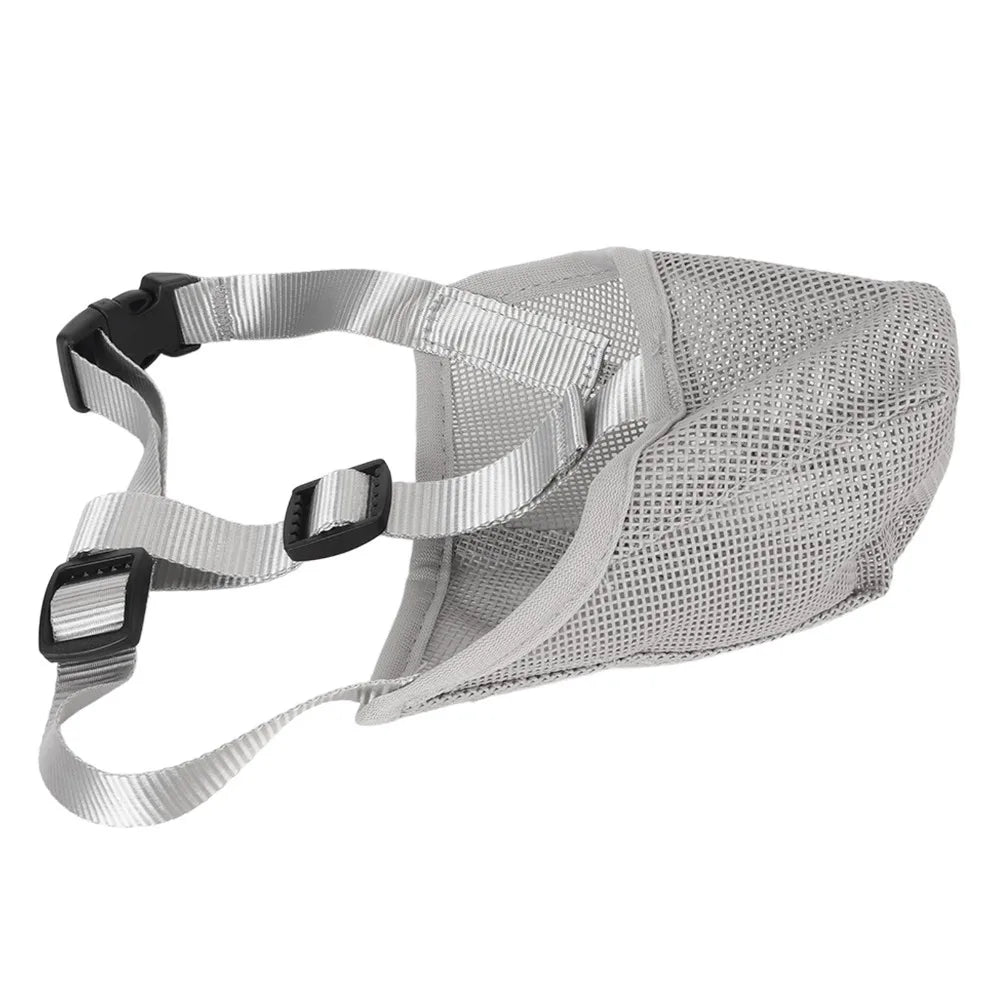 Air Mesh Dog Mouth Cover Soft Flexible Multi-size Dog Barking Stopper Adjustable Strap Lightweight Dog Anti Bite Guard