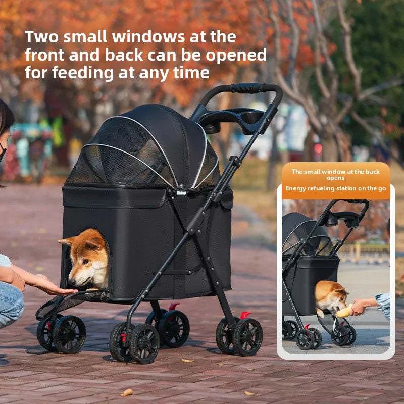 Pet Stroller Medium Large Dogs Cats Teddy Outdoor Lightweight Foldable All Purpose Dog Cart Puppy Stroller Pet Stroller