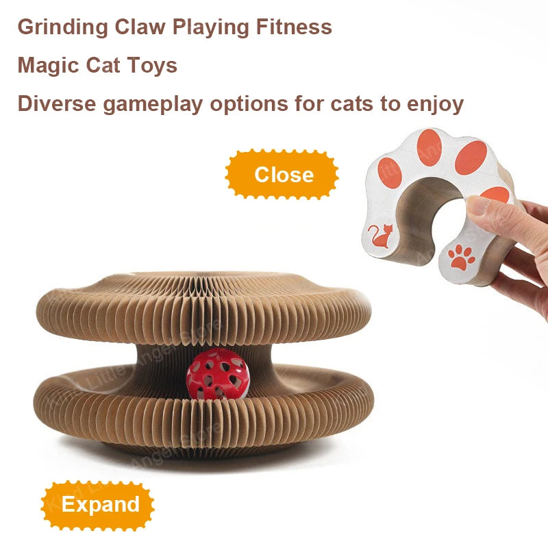 Wear-Resistant Cat Scratch Ball Board Toy — Transformable Crumb-Free Scratching Toy