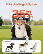 Pet Travel with Mesh Material, Unspecified Color, Foldable, Detachable Carrier & Brake, 35 lbs Capacity
