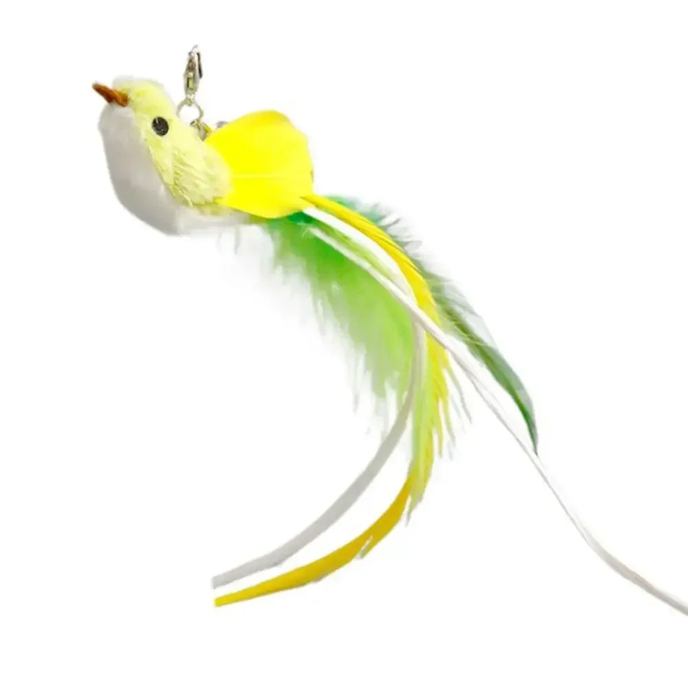 Plush Bird Cat Teaser Wand with Suction Cup