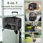 Double Pet Stroller for Dogs and Cats: Dog Stroller Foldable Travel Carriage with Detachable Carriers, Safety Belts, and 4 Locka
