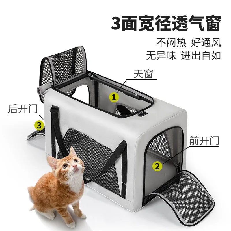 Portable Foldable Pet Hand Cart Lightweight Small Animal Stroller Teddy Dog Cat Outdoor Walking Travel Puppy Pushchair