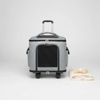 Rolling Pet Carrier Quiet Wheels Feline Carrier Suitcase Feline Travel Bag Large Capacity Portable for Outdoor