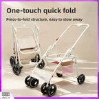 Foldable Lightweight Pet Stroller for Parrots Dogs Cats Outdoor Travel Carrier with Storage Space Portable Pet Transport Cart