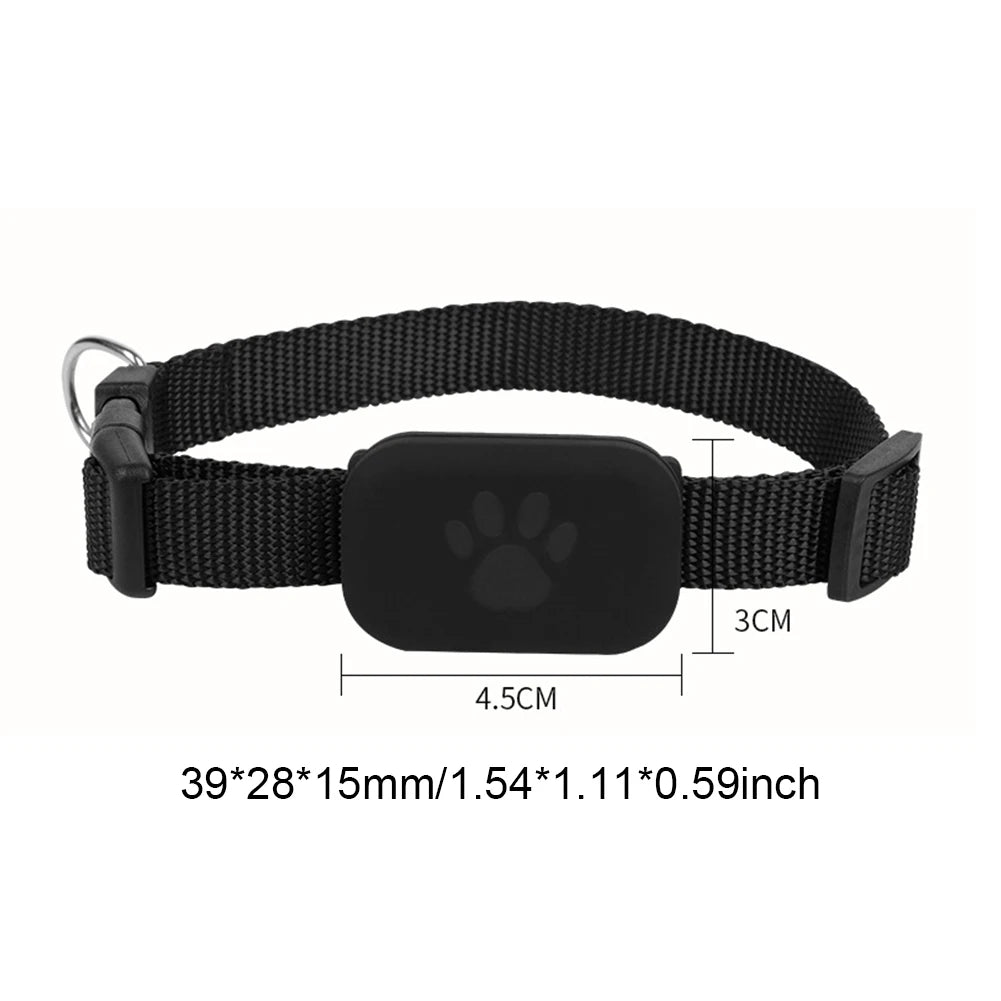 Battery-Operated GPS Dog Collar Tracker for iOS - Adjustable Anti-Loss Movement Alert for Cats & Dogs