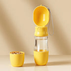 Leak-proof Outdoor Dog Water Bottle with Filter Sealed Dog Water Dispenser Separate Wet and Dry Areas Press Design