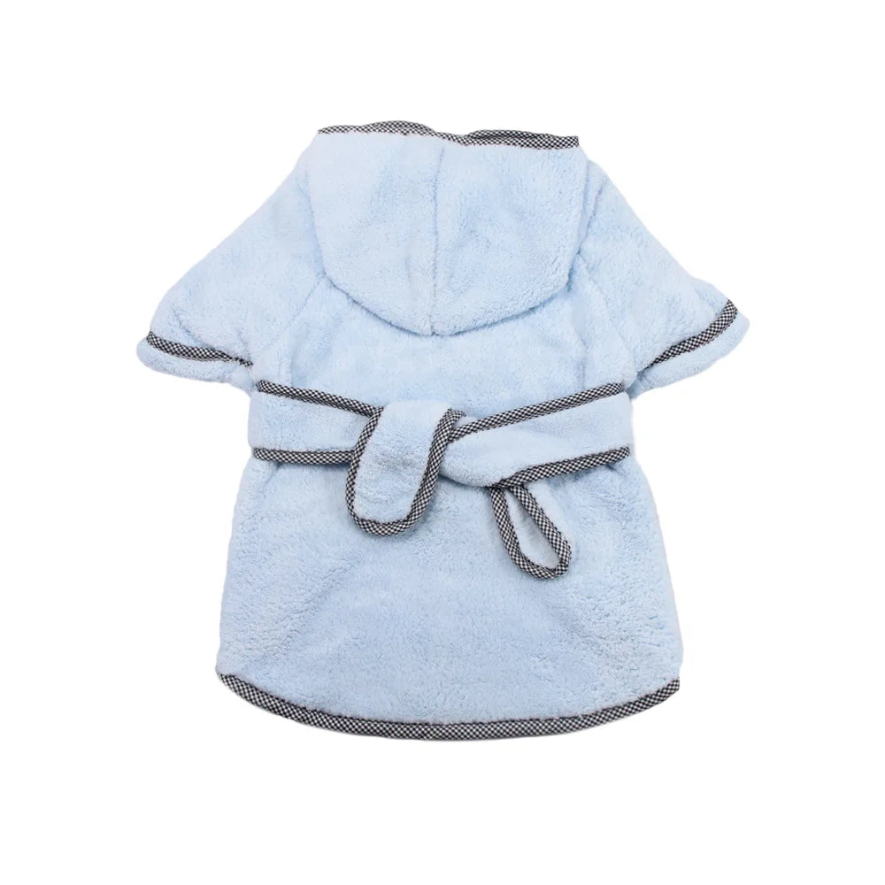 Pet Dog Bathrobe White Super Absorbent Fast Drying Dog Bathing Jacket with Belt for Small Big Dog Puppy Pajamas Sleeping Clothes